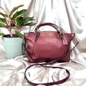 Coach Small Kelsey Satchel – Metallic Cherry with Exotic Trim (Style No. F55514)